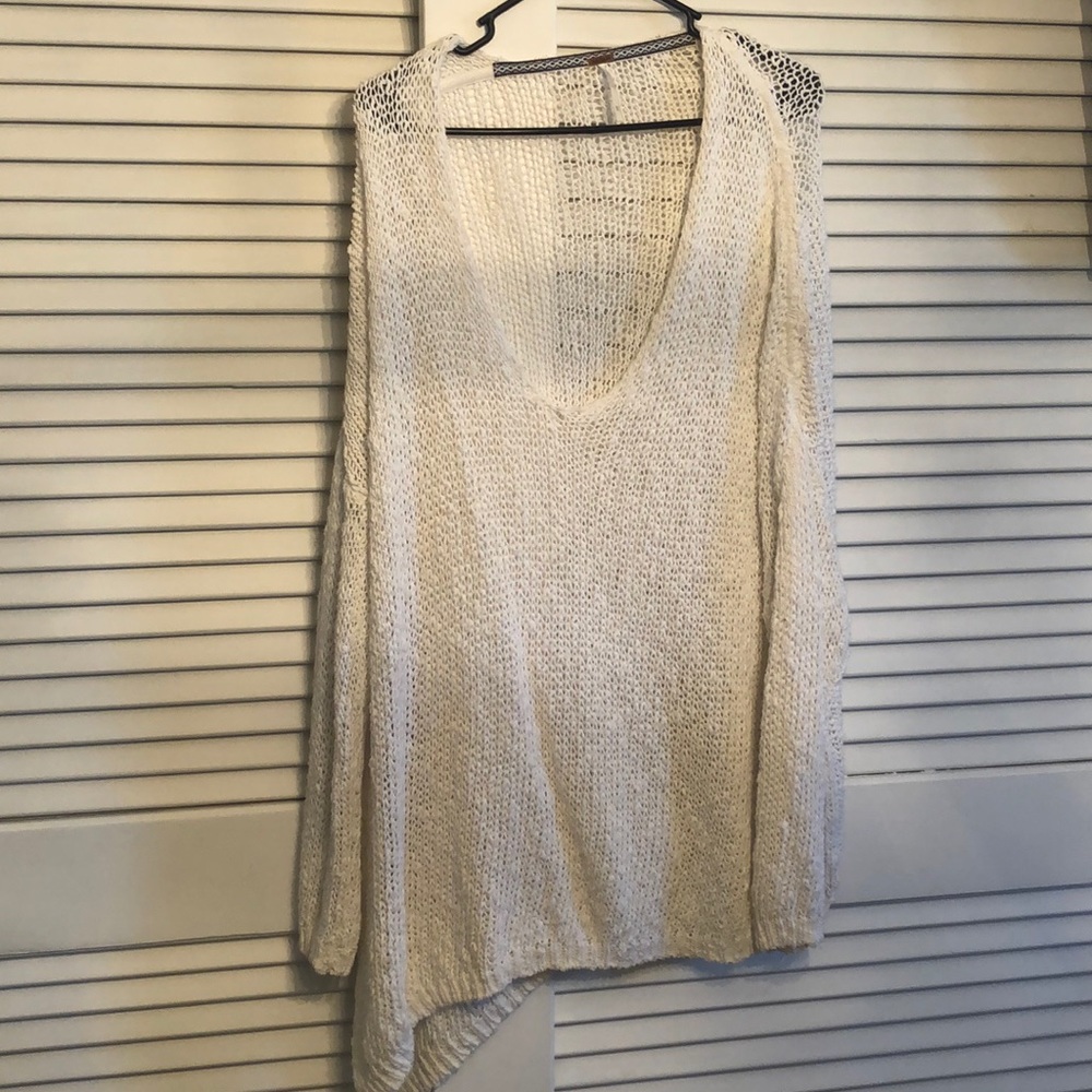 White large weave sweater